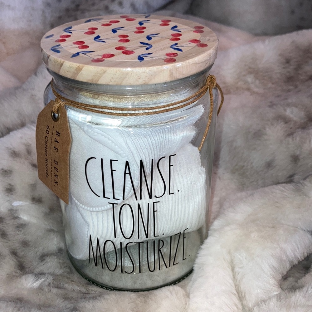NWT Rae Dunn CLEANSE.TONE.MOISTURIZE. jar with lid